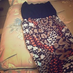 Black/brown tube style dress